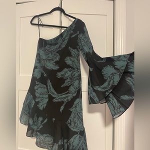 Anthropology One shoulder long sleeve dress perfect for a night out!